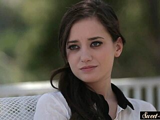 Gorgeous classy stepdaughter in erotic fantasy drops to 69 pose riding cock with her small tits out! How hot is that?