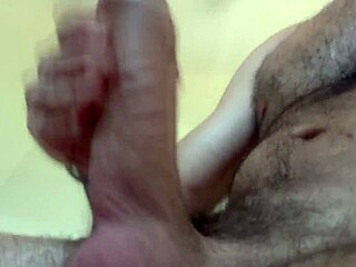 huge fat white cock flexes through intense workout exercises