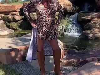Staci Onit'S Leopard Print Crossdressing Fetish Romp Turns Public Feet Wild