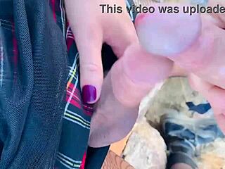 i can't resist sucking this shemale's monster cock outdoors in public as white boy