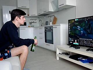Hot cosplay sex getting fucked in front of the tv