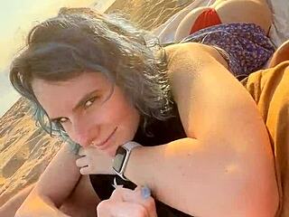 Sex On Public Beach With Creampie