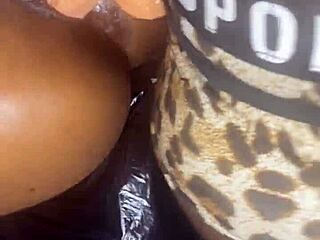 Lesbian riding the strap on with screaming