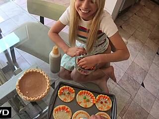 kenzie reeves gets stuffed with cum on thanksgiving