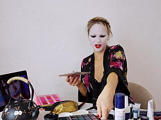 Sfw geisha roleplay makeup session for cute blonde