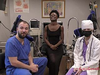 rina arem gets stimulating exam with toys and nurse