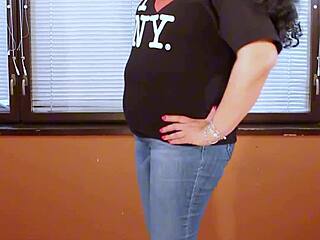 amalia poses in front of camera