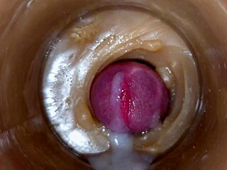Huge ejaculatory dose of sperm in pussy toy asmr