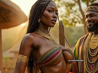 Sexy african ebony maiden with big boobs gets raw fucked