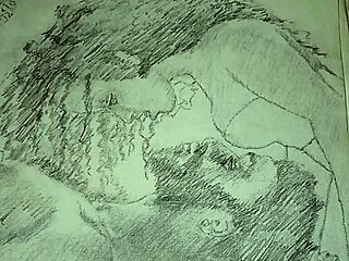 Sketch titled foreplay in lingerie