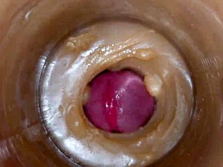Huge ejaculatory dose of sperm in pussy toy asmr