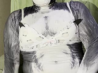 fat husky guy in cute lingerie for gay cosplay