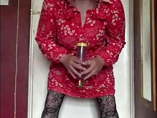 crossdresser wants to swallow piss