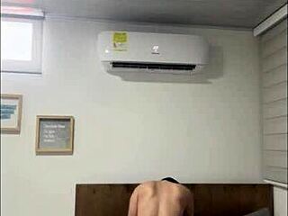 Teen thai girlfriend licks and rides on cock