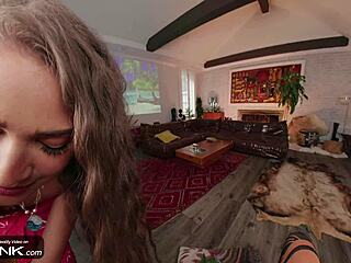 vr conk curly brunette moana rides a huge mauis cock in copslay parody