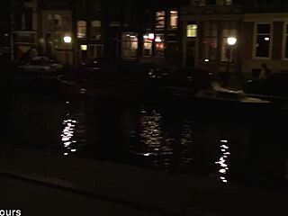 Tourist visits outside urinal in amsterdam