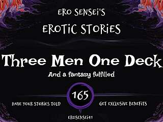 Three men share erotic audio story