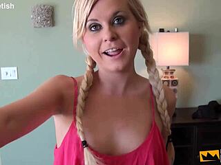 handsome guy charms blonde teen in casual way