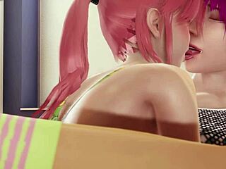 best friends enjoy 3d lesbian action in stockings
