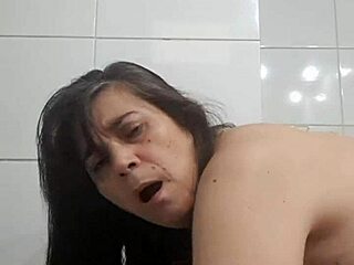 mom gets surprise creampie in bathroom