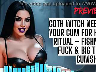 goth witch needs your cum for ritual in fishnets