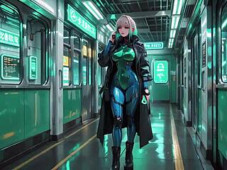 Blonde Siren In Neon Suit Seduced In Command Center