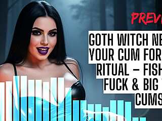 goth witch needs your cum for ritual in fishnets