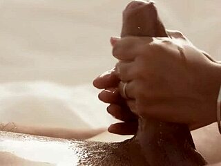 hot masseuse paula shy rides client cock in outdoor spa